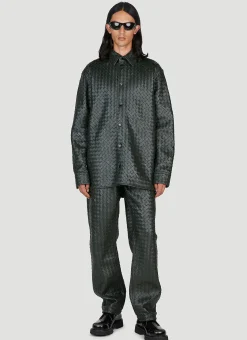Men Bottega Veneta Shirts^Intrecciato Leather Shirt