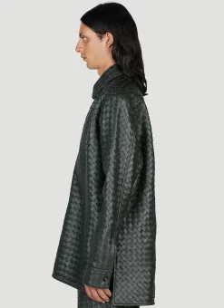 Men Bottega Veneta Shirts^Intrecciato Leather Shirt