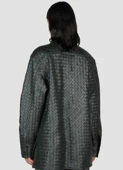 Men Bottega Veneta Shirts^Intrecciato Leather Shirt