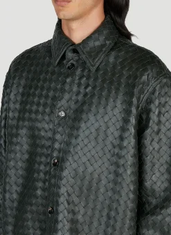 Men Bottega Veneta Shirts^Intrecciato Leather Shirt