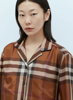 Jackie Check Pyjama Shirt></noscript>Burberry New
