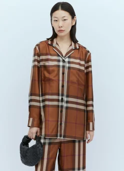 Jackie Check Pyjama Shirt></noscript>Burberry New