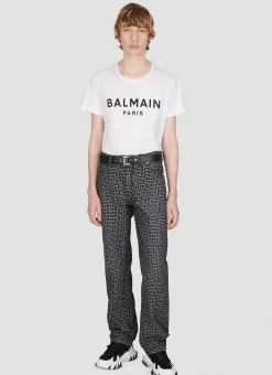 Men Balmain Jeans^Jacquard Monogram Denim Jeans