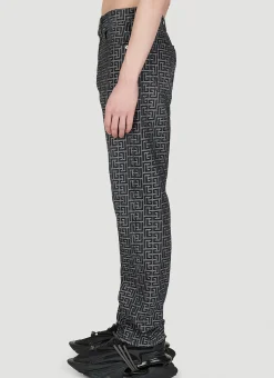 Men Balmain Jeans^Jacquard Monogram Denim Jeans