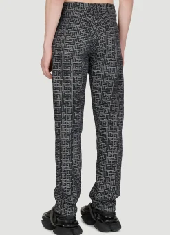 Men Balmain Jeans^Jacquard Monogram Denim Jeans