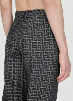 Men Balmain Jeans^Jacquard Monogram Denim Jeans