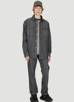 Men Balmain Shirts^Jacquard Monogram Denim Shirt