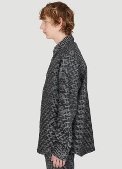 Men Balmain Shirts^Jacquard Monogram Denim Shirt
