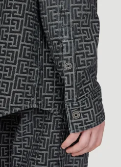 Men Balmain Shirts^Jacquard Monogram Denim Shirt