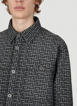 Men Balmain Shirts^Jacquard Monogram Denim Shirt