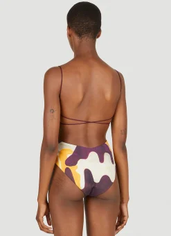 Joan Print Fine Strap Swimsuit><noscript><img width=