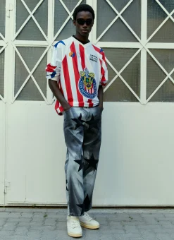 Men Liberal Youth Ministry Jeans^Kiss Print Denim Jeans