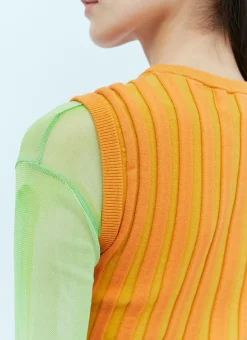 Knit Bubble Cut-Out Vest><noscript><img width=