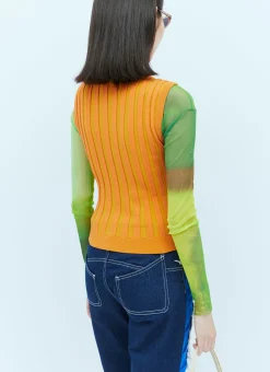Knit Bubble Cut-Out Vest><noscript><img width=