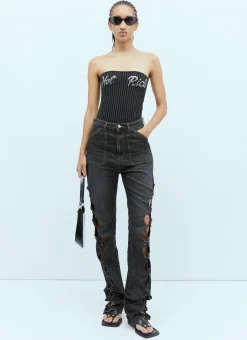 Knit Crystal Embellished Bodysuit></noscript>AVAVAV Outlet