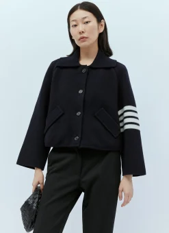 Knit Four Bar Cropped Coat>Thom Browne Hot