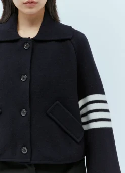 Knit Four Bar Cropped Coat><noscript><img width=