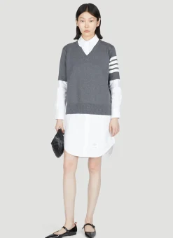 Knit Jumper-Dress With Built-In Shirt>Thom Browne Online