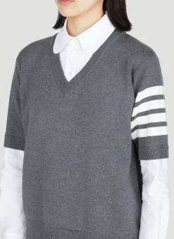 Knit Jumper-Dress With Built-In Shirt><noscript><img width=