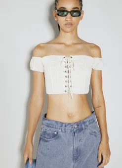 Lace Corset Crop Top>Guess USA Clearance