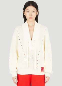 Lace-Up Knit Sweater>Gucci Online