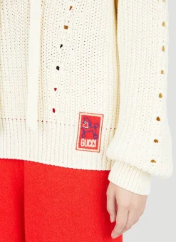 Lace-Up Knit Sweater></noscript>Gucci Online
