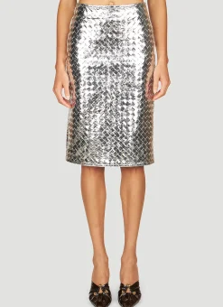 Laminated Leather Skirt>Bottega Veneta Hot