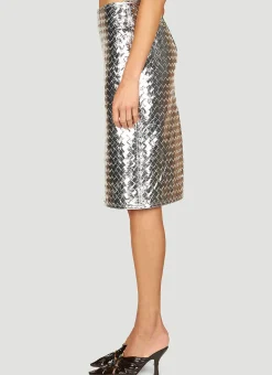 Laminated Leather Skirt></noscript>Bottega Veneta Hot