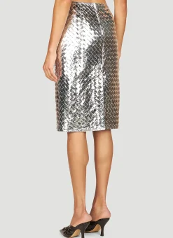Laminated Leather Skirt></noscript>Bottega Veneta Hot
