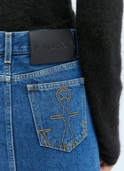 Lasercut Denim Midi Skirt>JW Anderson Discount