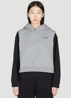 Layered Hooded Sweatshirt>MM6 Maison Margiela