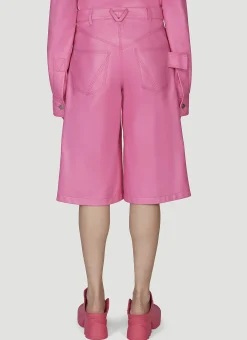 Leather Bermuda Shorts><noscript><img width=