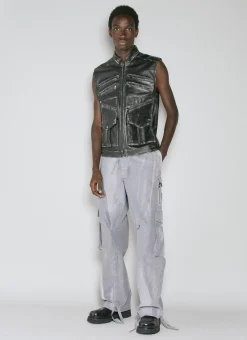 Men Dolce & Gabbana Tops^Leather Biker Vest