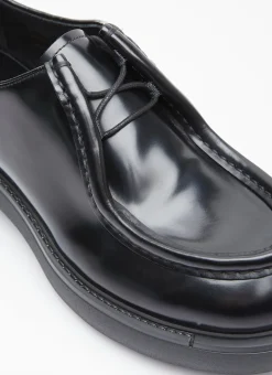 Men Prada Lace Ups^Leather Lace-Up Shoes