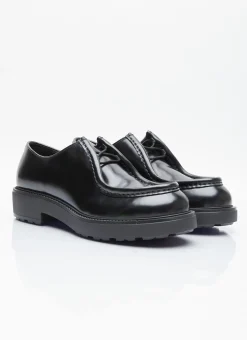 Men Prada Lace Ups^Leather Lace-Up Shoes