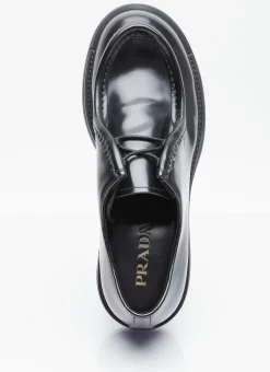 Men Prada Lace Ups^Leather Lace-Up Shoes