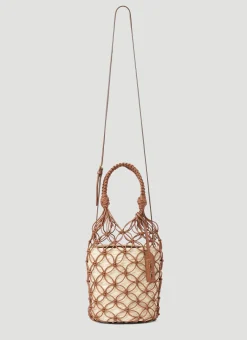 Leather Mesh And Straw Bucket Bag></noscript>Miu Miu Sale