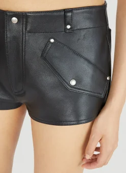 Leather Mini Shorts><noscript><img width=