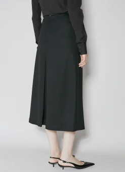 Leather Trim Midi Skirt></noscript>Saint Laurent Best