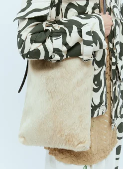 Men Dries Van Noten Tote Bags^Leather-Trimmed Hair Tote Bag