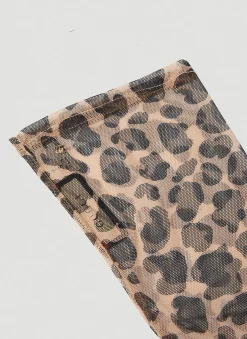 Men Gucci Gloves^Leopard Print Gloves