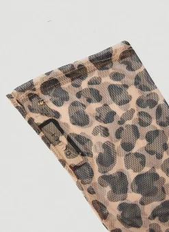 Men Gucci Gloves^Leopard Print Gloves