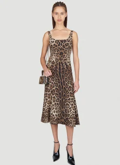 Leopard Print Midi Dress>Dolce & Gabbana Hot