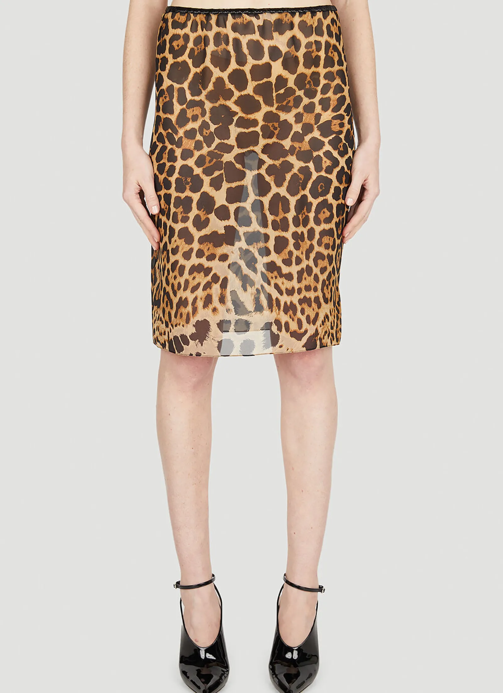 Leopard Print Midi Skirt>Saint Laurent Sale