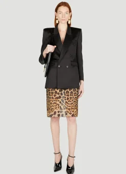 Leopard Print Midi Skirt>Saint Laurent Sale