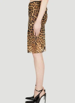 Leopard Print Midi Skirt><noscript><img width=