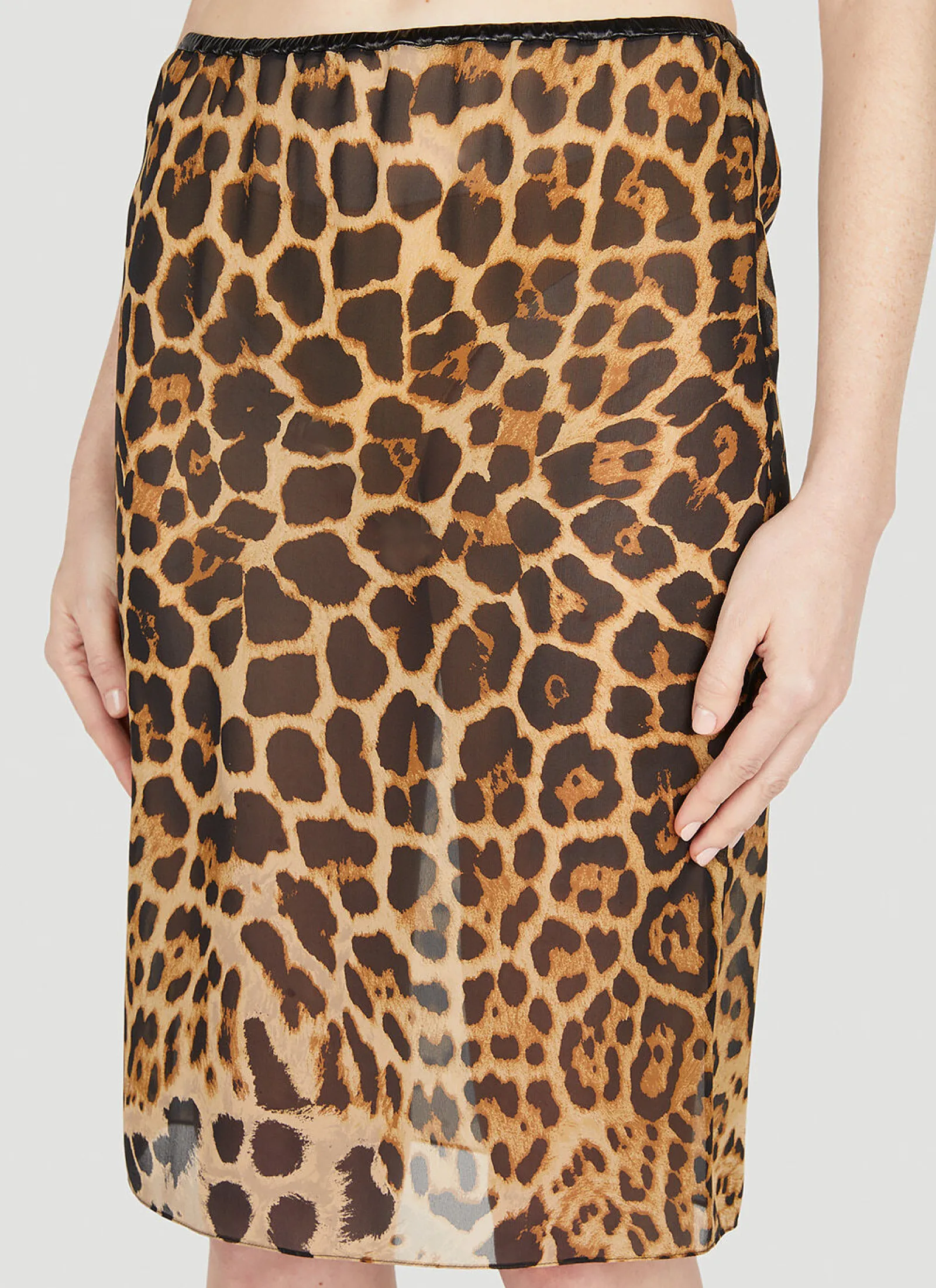 Leopard Print Midi Skirt>Saint Laurent Sale
