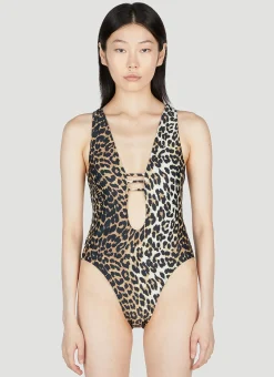 Leopard Print Swimsuit>GANNI Hot