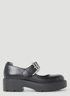 Logo Buckle Mary Jane Platforms>Miu Miu Online