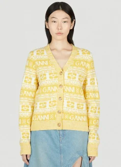 Logo Button Down Cardigan>GANNI Best